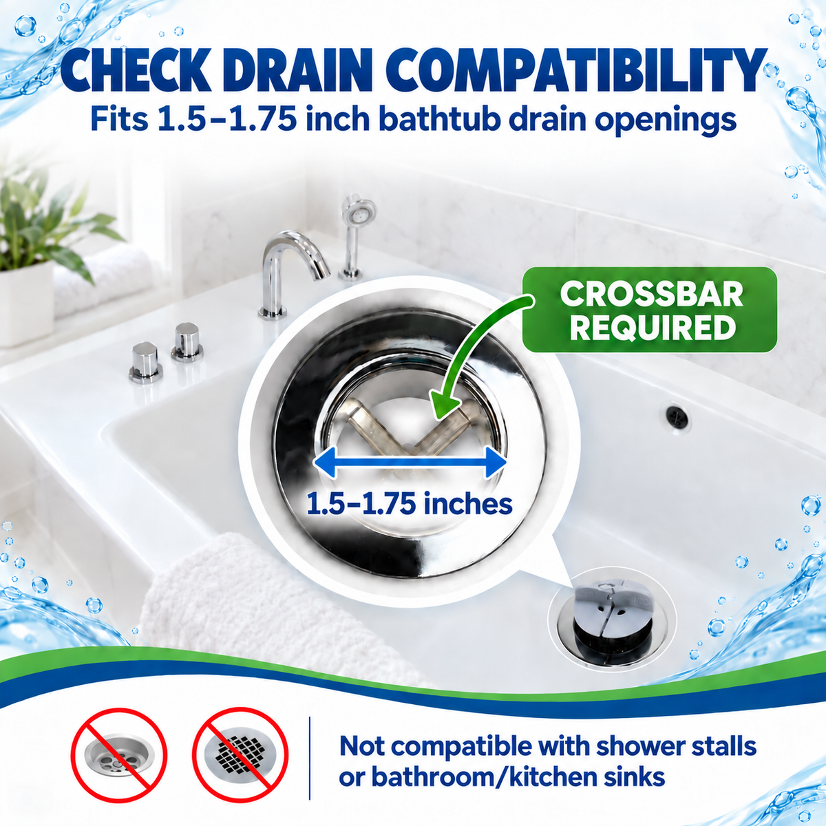 Stone Gray EcoKatch bathtub drain hair catcher – detail view 2