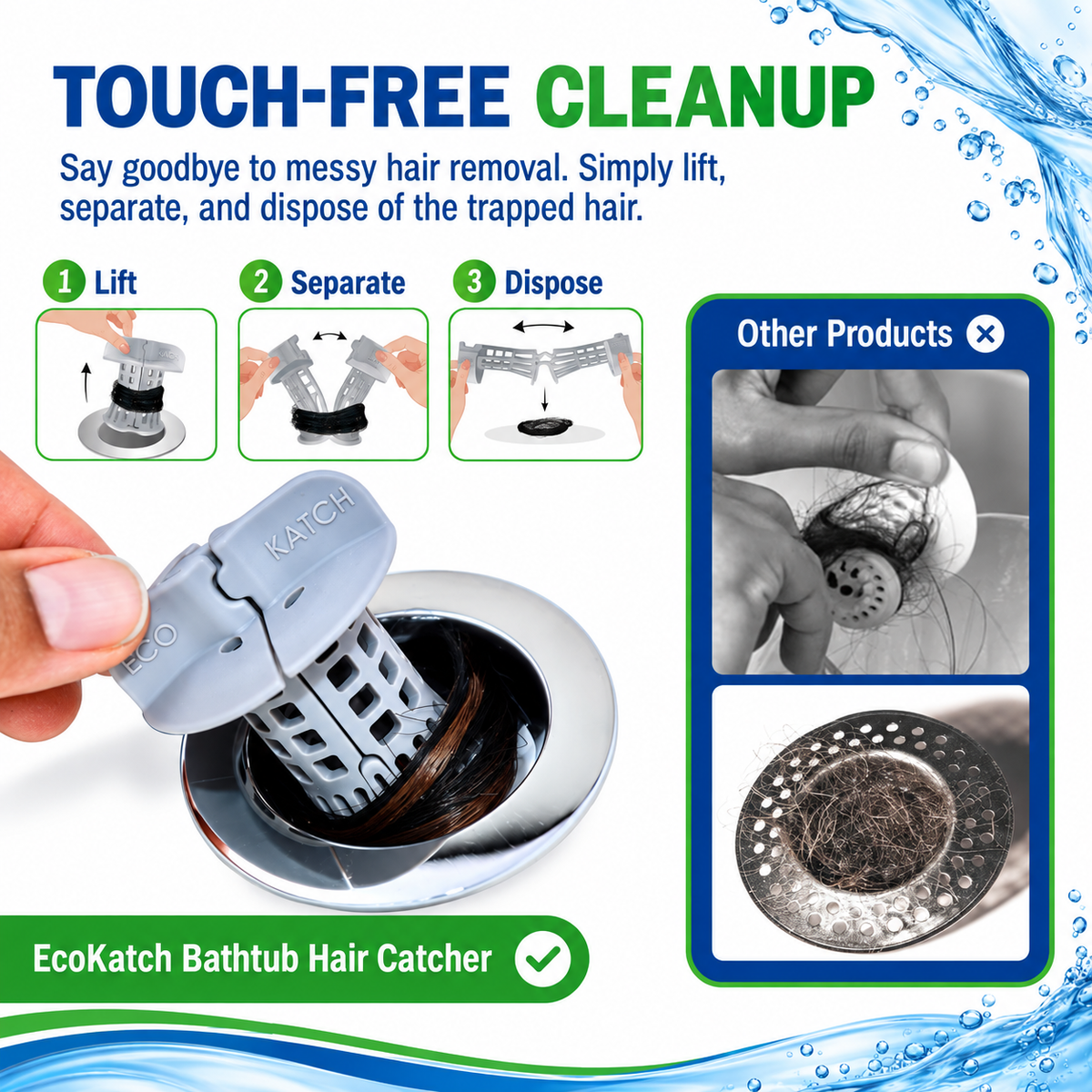 Stone Gray EcoKatch bathtub drain hair catcher – detail view 4