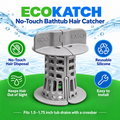 Stone Gray EcoKatch bathtub drain hair catcher – detail view 5